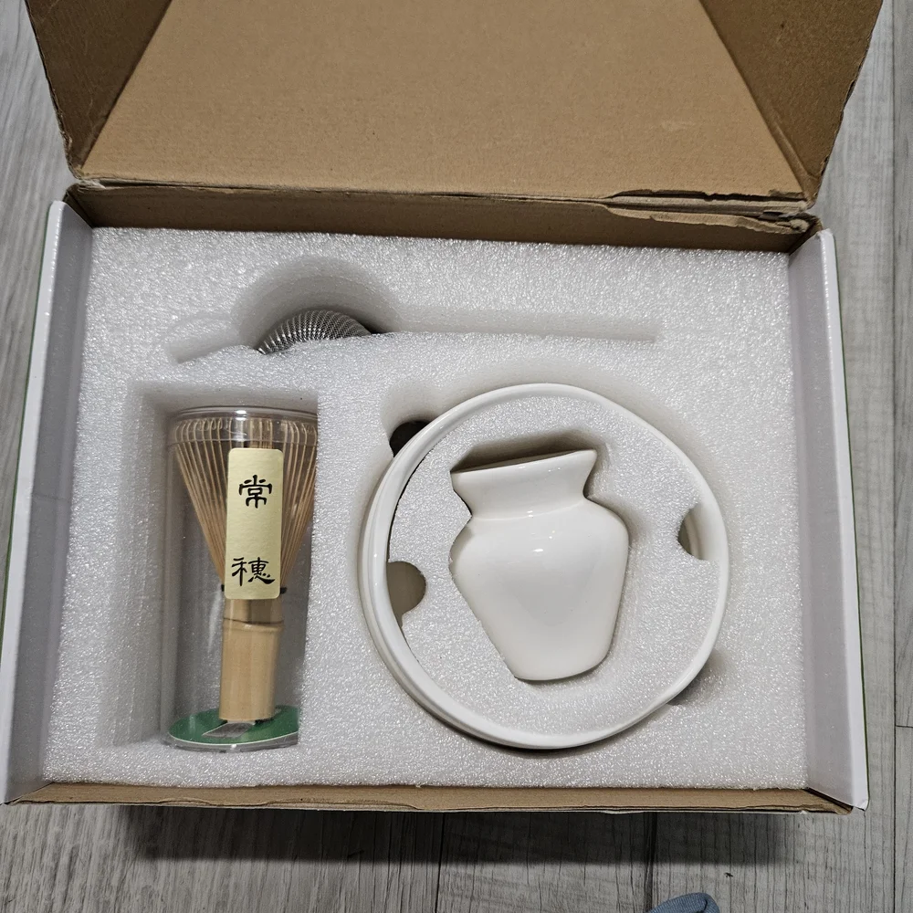5pcs Gift Box Japanese Matcha Whisk Set, Cute Pattern Matcha Kit Includes Matcha